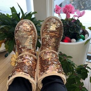UGG Sparkly Gold Winter Boots